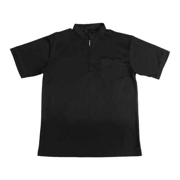 Polo Tee with Zipper and Mandarin Collar